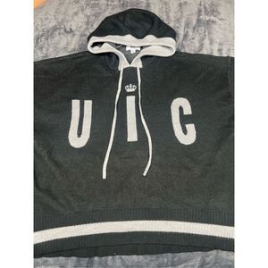 Juicy couture women’s crop top hooded sweater big spell out size M￼‎